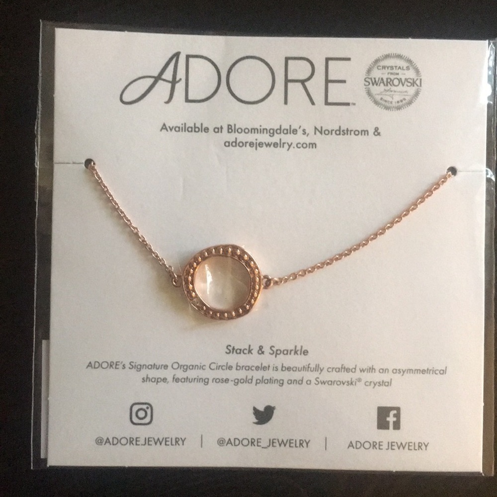 Adore Circle Bracelet in rose gold plating